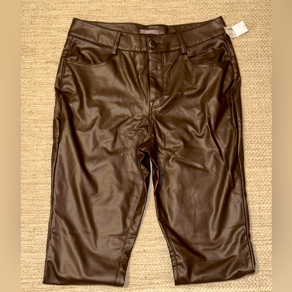 Brown faux leather pants!